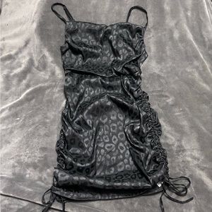 Black cheetah print mini dress